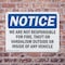 Signmission We Are Not Responsible For Vandalism Vehicle, 10 in W x Rectangle, Plastic OS-2PACK-NS-P-710-L-16882 - alternate 2